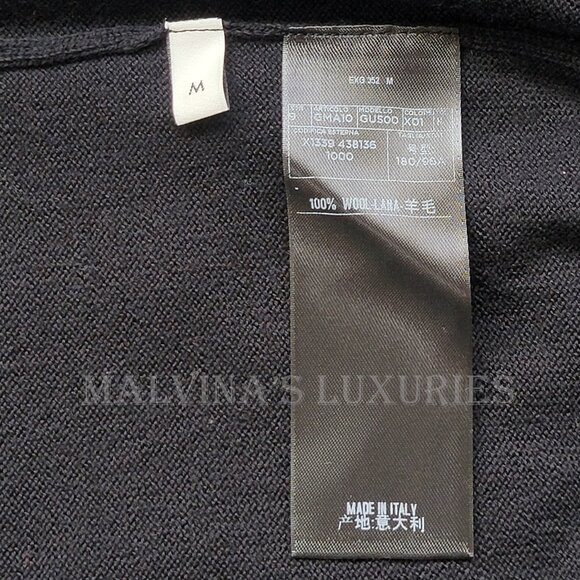GUCCI MENS SWEATER BLACK WOOL V-NECK w HYSTERIA LOGO CREST sz M MEDIUM - Picture 10 of 10